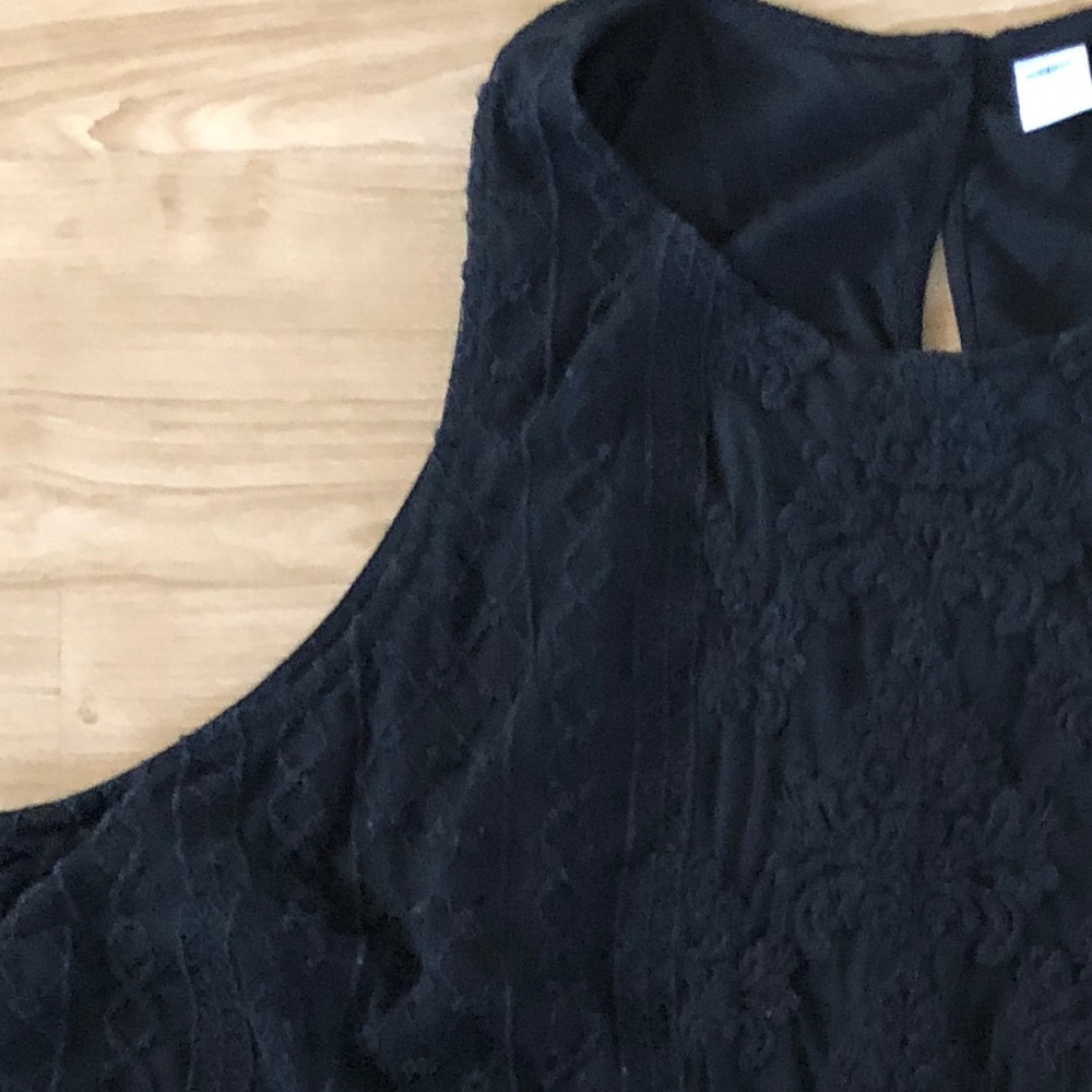 Black lace sleeveless blouse XL